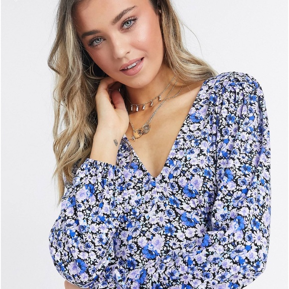 Miss Selfridge Dresses & Skirts - NWT-FLORAL SZ 12 MIDI DRESS/ V-NECK / LONG-SLEEVES